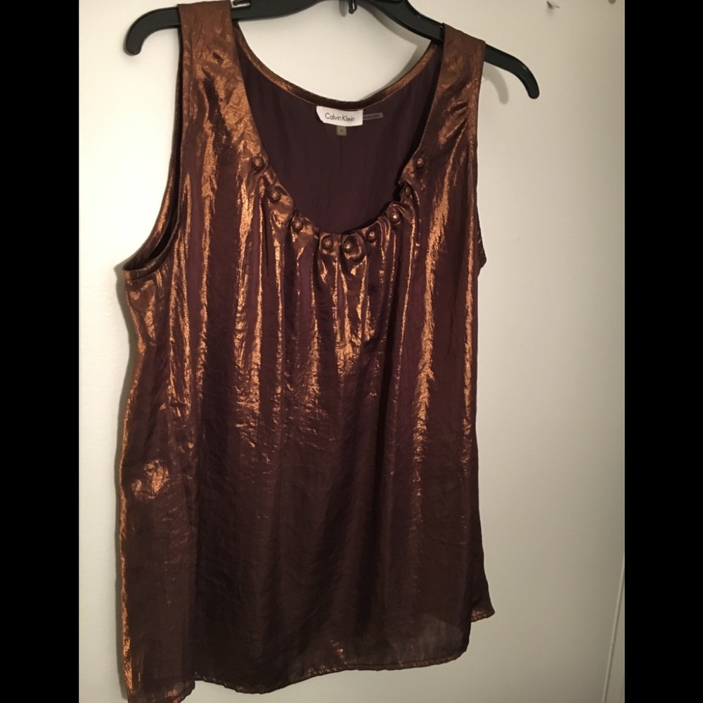 Calvin Klein copper sleeveless top. Plus OX.